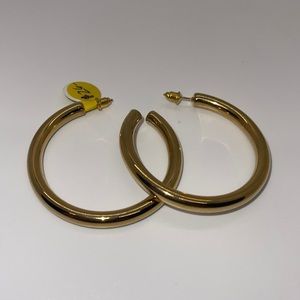 ML 18k gold over silver 1 3/4” hoops great for a Christmas gift